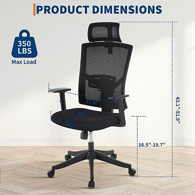 ANIXOL Ergonomic High-Back Mesh Office Chair with 4D Armrests & Dynamic Lumbar