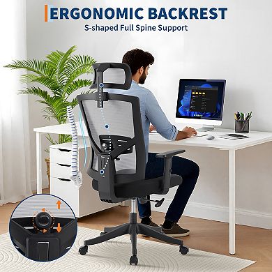 ANIXOL Ergonomic High-Back Mesh Office Chair with 4D Armrests & Dynamic Lumbar