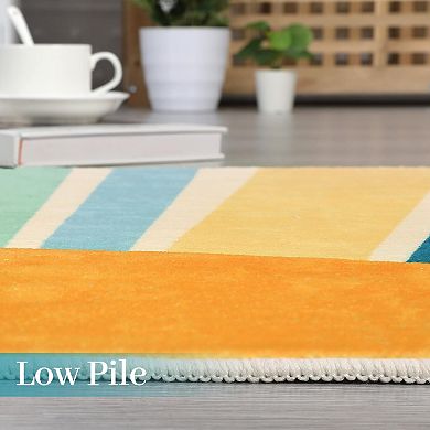 Washable Hallway Runner Modern Ombre Carpet, Non Slip Non Shedding Medallion Kitchen Area Rug