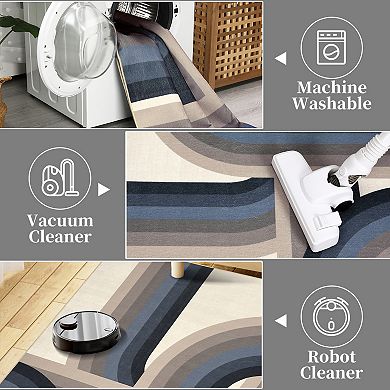 Washable Living Room Rugs, Non-Slip Backing, for Bedroom, Office