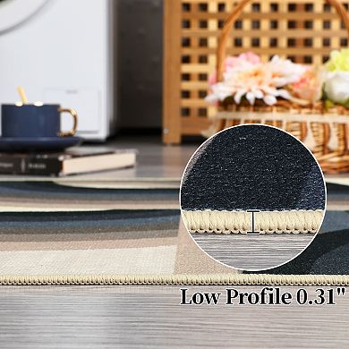 Washable Living Room Rugs, Non-Slip Backing, for Bedroom, Office