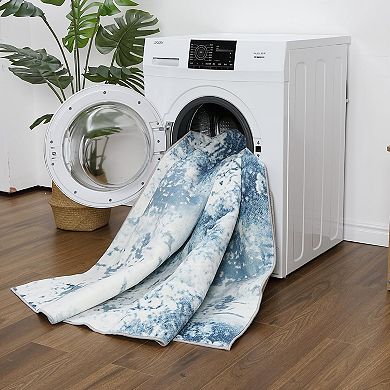 Washable Soft Runner Rug, Modern Abstract Design Area Rugs, Stain Resistant Foldable Carpet