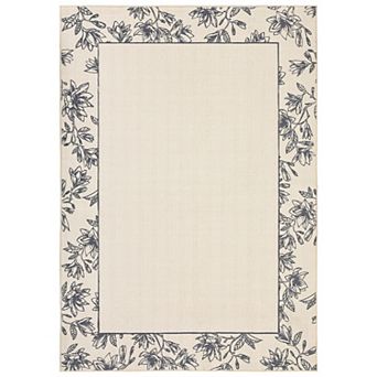 Washable Area Rug, Floral Farmhouse Accent for Living Room, Bedroom, Dining Room