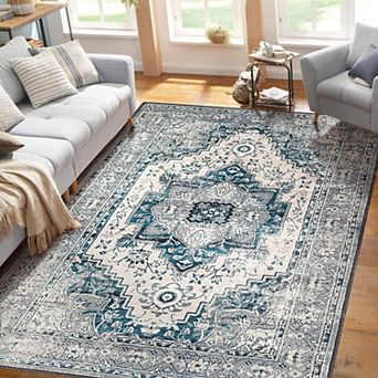 Large Washable Rugs for Living Room Non Slip Low Pile Aesthetic Carpet Indoor Soft Floor Carpet