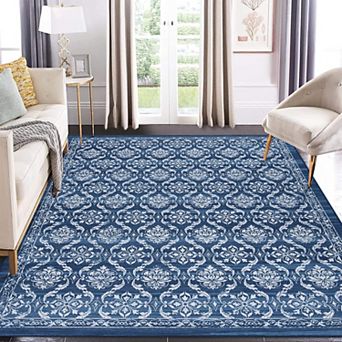Modern Rug Floral Rugs for Living Room Washable Area Rugs for Bedroom, Soft Non Slip Low Pile
