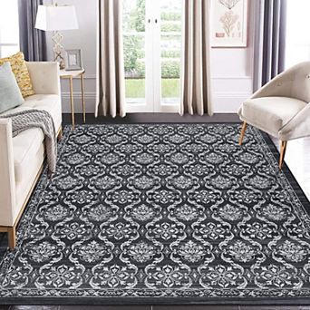 Modern Rug Floral Rugs for Living Room Washable Area Rugs for Bedroom, Soft Non Slip Low Pile