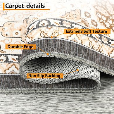 Modern Geometric Trellis Area Rug, Boho Machine Washable Rugs