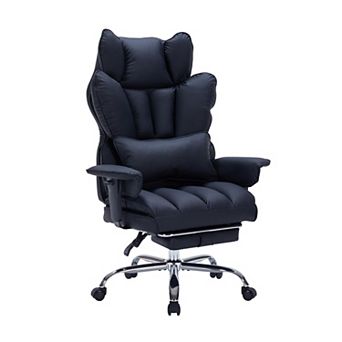 ANIXOL Big & Tall PU Leather Reclining Office Chair with Footrest