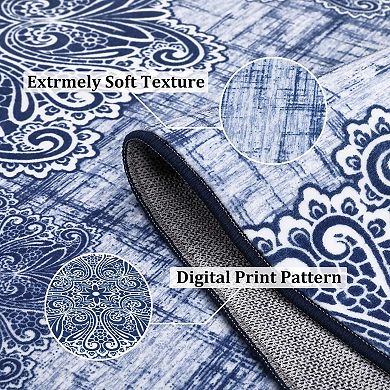 Machine Washable Rug Vintage Design Area Rugs with Non Slip Rugs for Living Room Bedroom