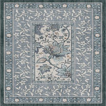 Machine Washable Polyester Area Rug with TPR Non-Slip Backing, Soft Pile, Rustic Design