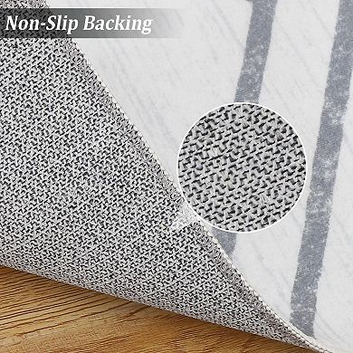 Washable Area Rug Modern Moroccan Living Room Rug Non Slip Accent Distressed Throw Rugs
