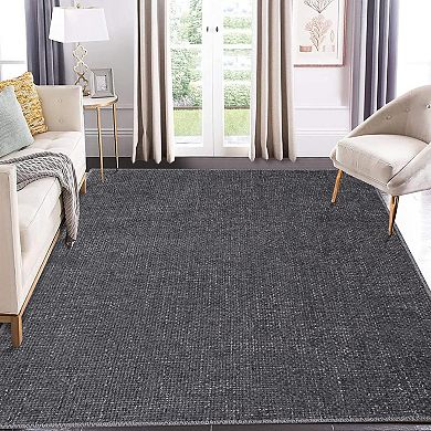 Washable Rug for Living Room Modern Solid Neutral Area Rugs Low Pile Soft Stain-Resistant Carpet