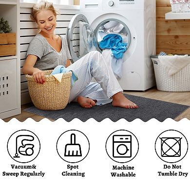 Washable Rug for Living Room Modern Solid Neutral Area Rugs Low Pile Soft Stain-Resistant Carpet