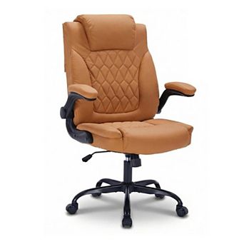 ANIXOL PU Leather Executive Office Chair with Flip-Up Arms