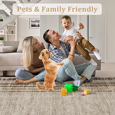 Modern Geometric Area Rug Rug Washable Non Slip Floor for Dining Room, Living Room