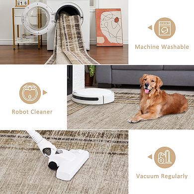 Modern Geometric Area Rug Rug Washable Non Slip Floor for Dining Room, Living Room