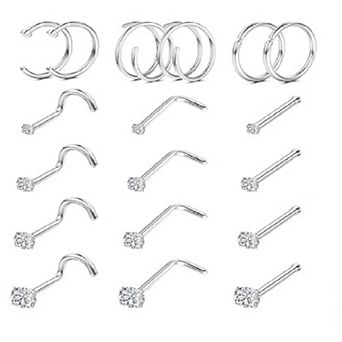 Double Hoop Nose Ring set