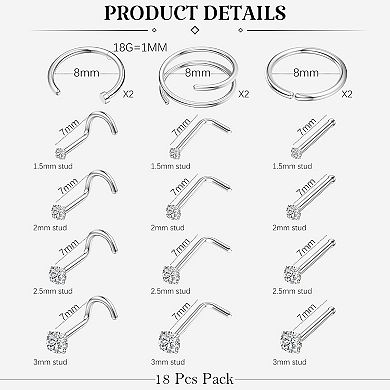 Double Hoop Nose Ring set