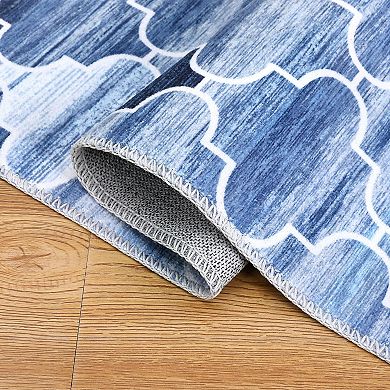 Moroccan Trellis Washable Runner Rug Non Slip Vintage Kitchen Runner Rugs Bathroom Carpet