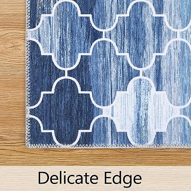 Moroccan Trellis Washable Runner Rug Non Slip Vintage Kitchen Runner Rugs Bathroom Carpet