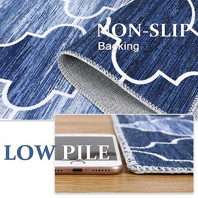 Moroccan Trellis Washable Runner Rug Non Slip Vintage Kitchen Runner Rugs Bathroom Carpet