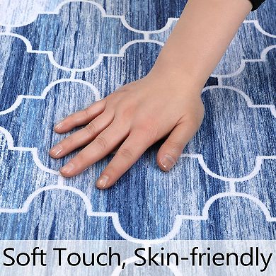 Moroccan Trellis Washable Runner Rug Non Slip Vintage Kitchen Runner Rugs Bathroom Carpet