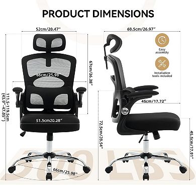 ANIXOL Ergonomic Mesh Office Chair with Chrome Base