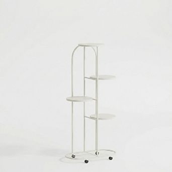 ANIXOL Five Tier Metal Corner Plant Stand with Wheels