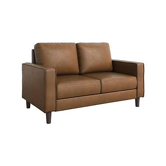 Modern Faux Leather Studio Sofa