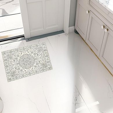 Washable Foldable Persian Floral Rug - 100 Polyester Soft Carpet for Bedroom Decor, Beige