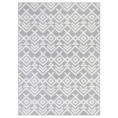 Washable Moroccan Geometric Rug Non Slip Low Pile Carpet for Living Room Bedroom