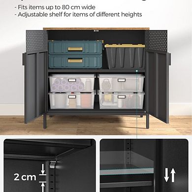 Adjustable Console Cabinet With Steel Frame
