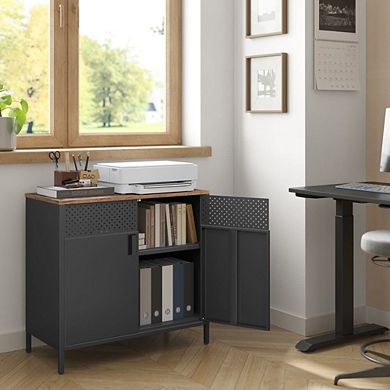 Adjustable Console Cabinet With Steel Frame