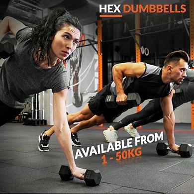 Obsidian Rubber Hex Dumbbell Sets