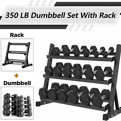 Obsidian Rubber Hex Dumbbell Sets