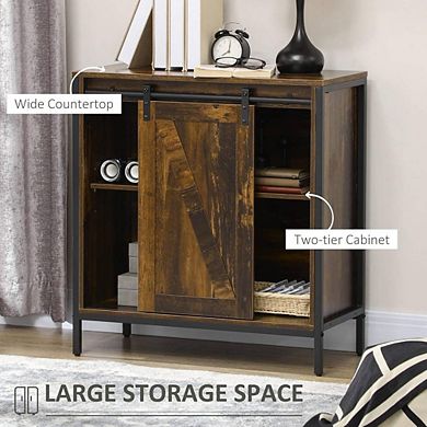 Console Cabinet With Sliding Barn Door