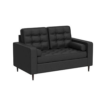 Buttonless Tufting Upholstered Studio Sofa