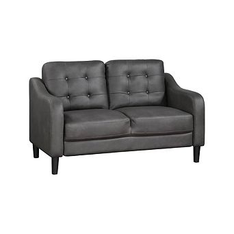Gray Polished Microfiber Studio Sofa