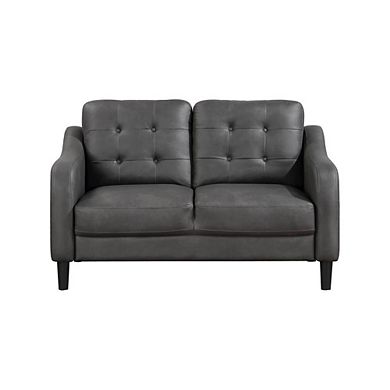 Gray Polished Microfiber Studio Sofa