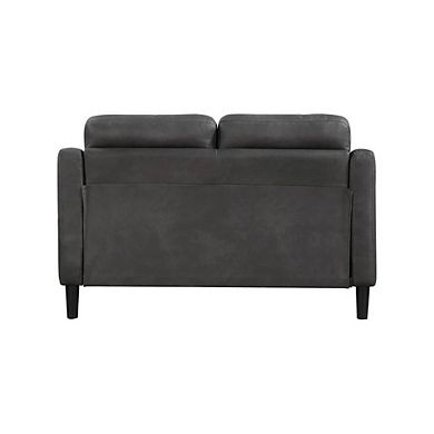 Gray Polished Microfiber Studio Sofa