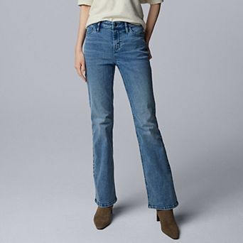 Petite Simply Vera Vera Wang Mid-Rise Bootcut Denim Pants