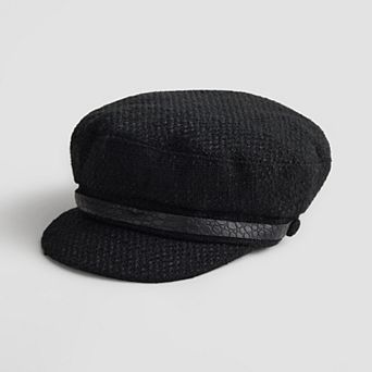 Women's Nine West Nubby Captain's Cap With Croc Band