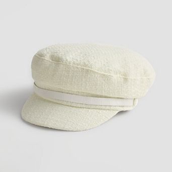 Women's Nine West Nubby Captain's Cap With Croc Band