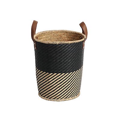 Sonoma Goods For Life® Two Tone Woven Storage Basket with Handles