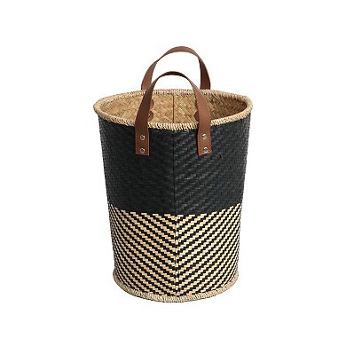 Sonoma Goods For Life® Two Tone Woven Storage Basket with Handles