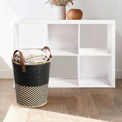Sonoma Goods For Life® Two Tone Woven Storage Basket with Handles