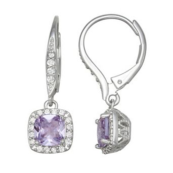 Napier Social Silver Tone Cubic Zirconia Drop Earrings