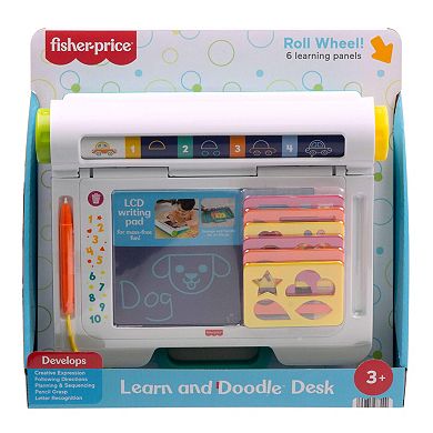 Fisher-Price Learn & Doodle Desk Mess-Free Writing & Drawing Tablet with LCD Screen