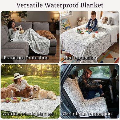 Lavish Home Waterproof Animal Print Throw Blanket
