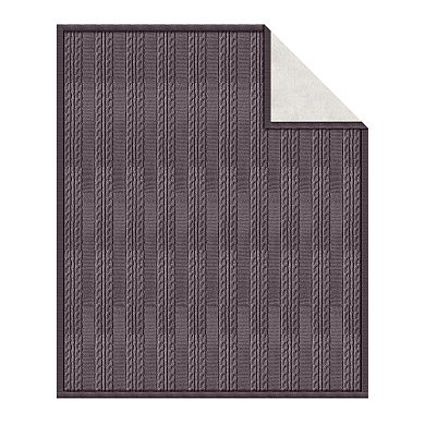 Lavish Home 60x80 Cable Knit Throw Blanket